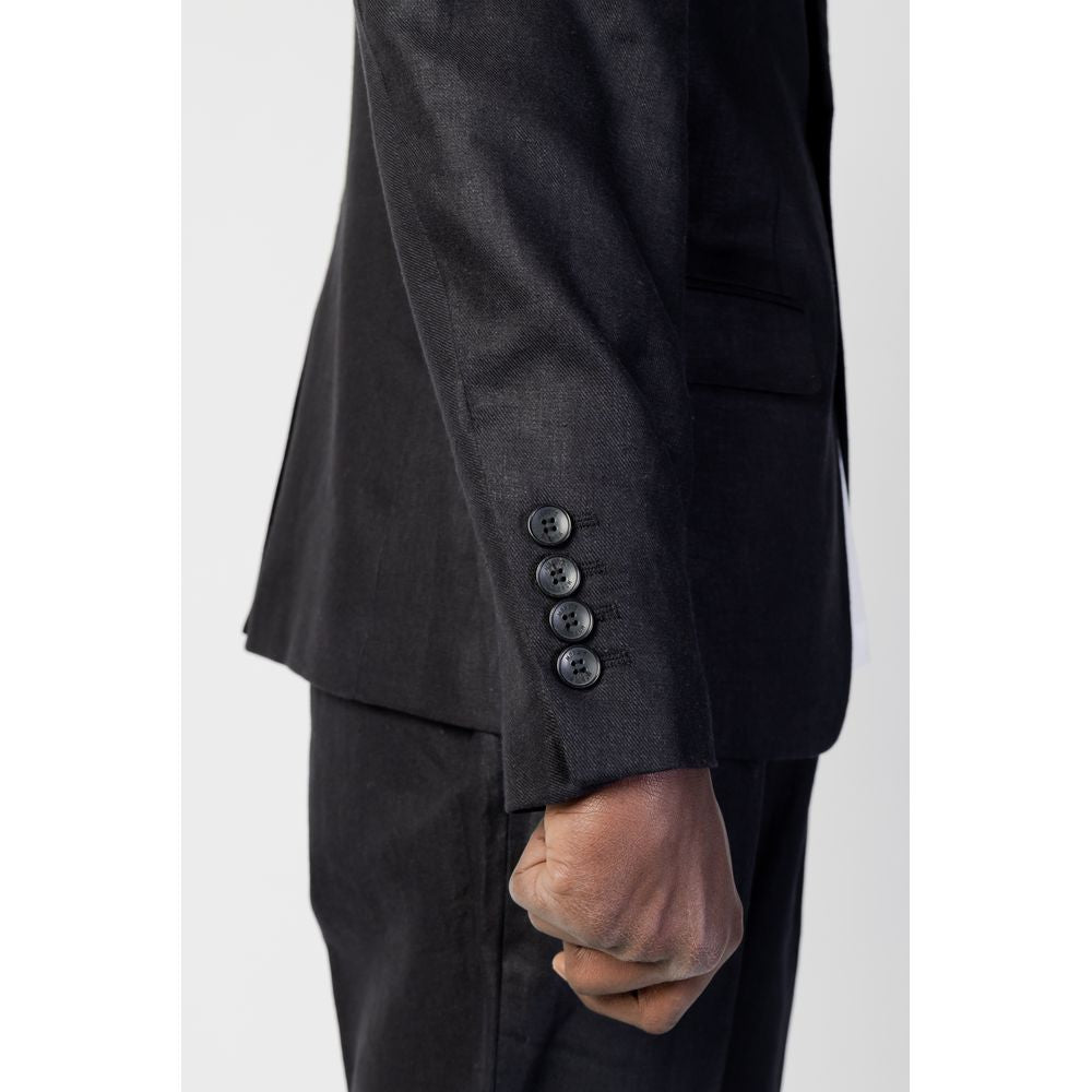 Antony Morato Black Linen Suit Antony Morato Dark Slate Gray