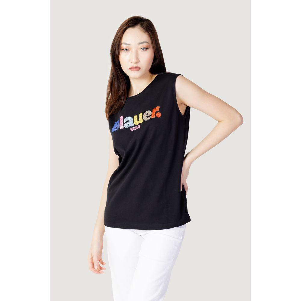 Blauer Black Cotton Tops & T-Shirt Blauer Antique White