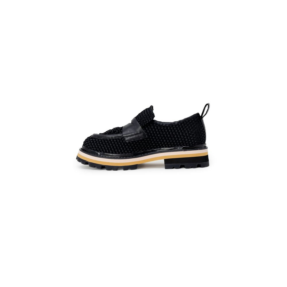 ASH Black Leather Flat Shoe ASH Light Gray