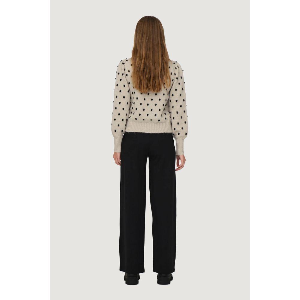 Jacqueline De Yong Beige Polyester Sweater Jacqueline De Yong Light Gray