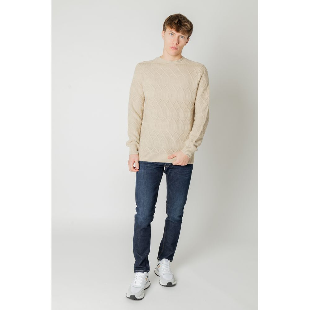 Only & Sons Beige Acrylic Sweater Only & Sons Light Gray