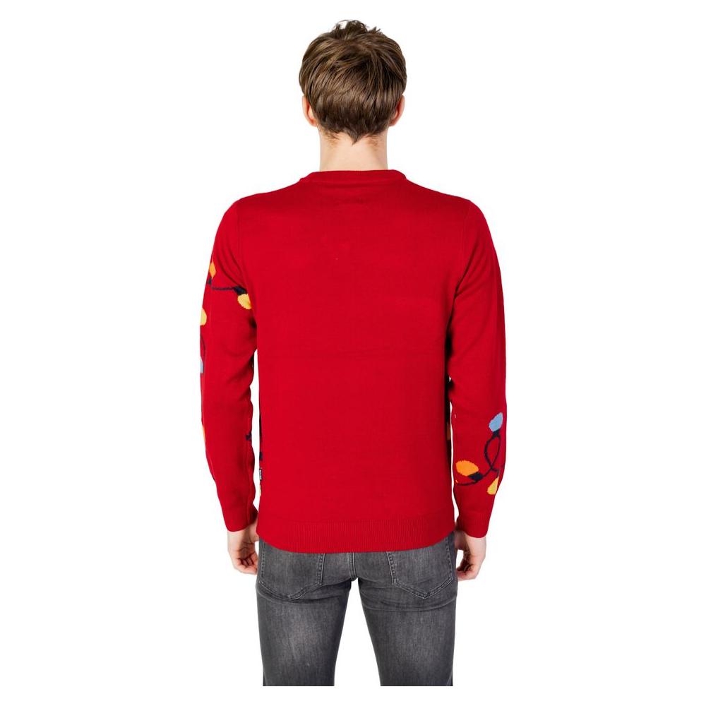 Only & Sons Red Acrylic Sweater Only & Sons Firebrick
