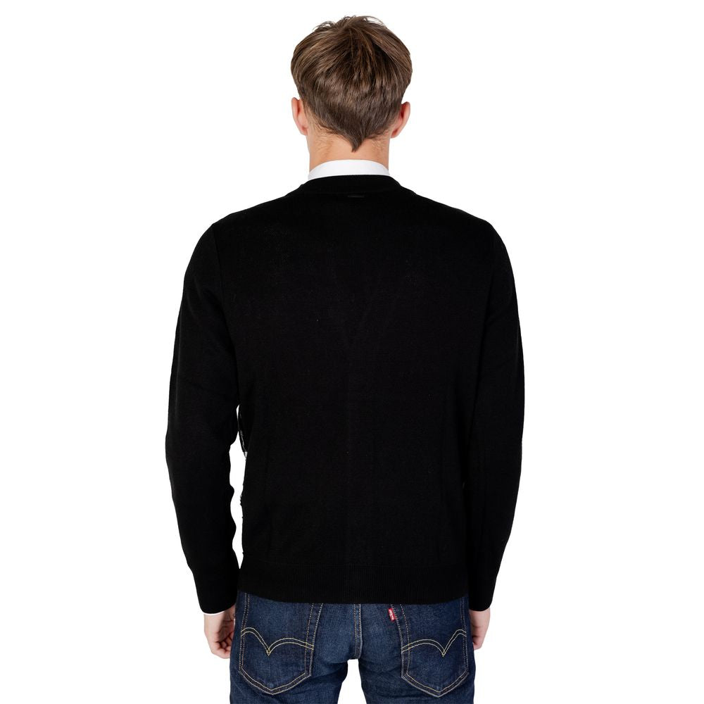 Antony Morato Black Wool Cardigan Antony Morato Black
