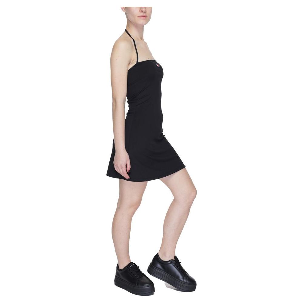 Tommy Hilfiger Jeans Black Recycled Polyester Dress Tommy Hilfiger Jeans Dark Slate Gray