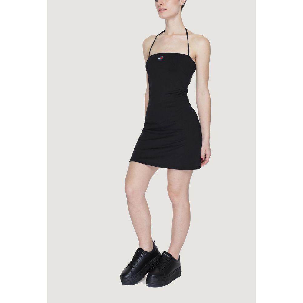 Tommy Hilfiger Jeans Black Recycled Polyester Dress Tommy Hilfiger Jeans Light Gray
