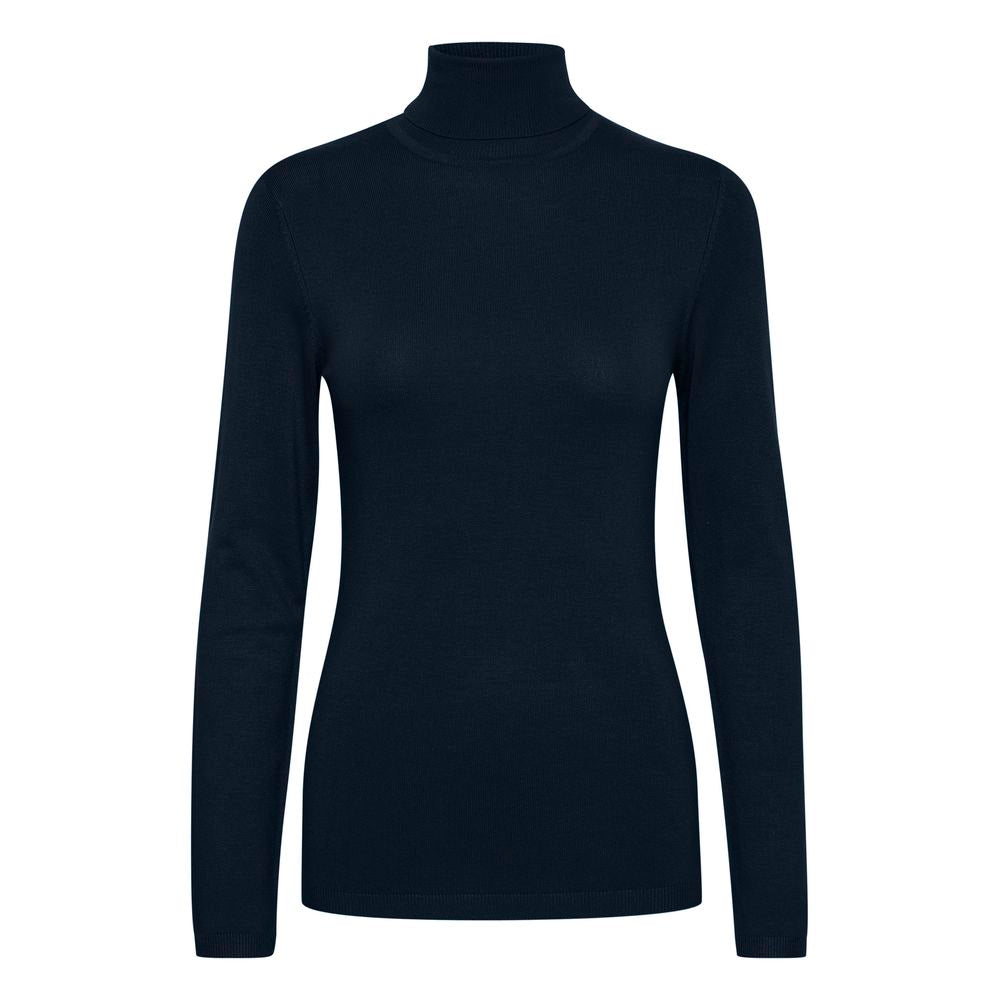 ICHI Blue Viscose Sweater ICHI Black