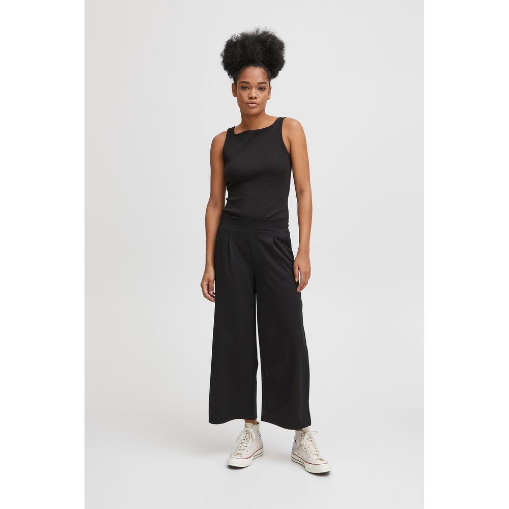 ICHI Black Recycled Polyester Jeans & Pant ICHI Light Gray
