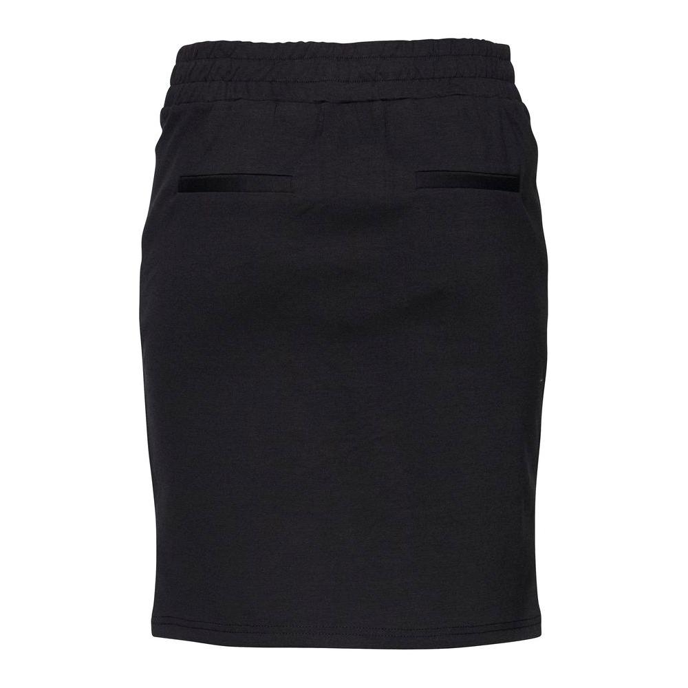 ICHI Black Polyester Skirt ICHI Dark Slate Gray