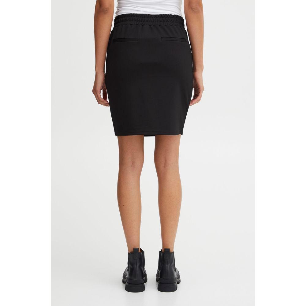 ICHI Black Polyester Skirt ICHI Dark Slate Gray