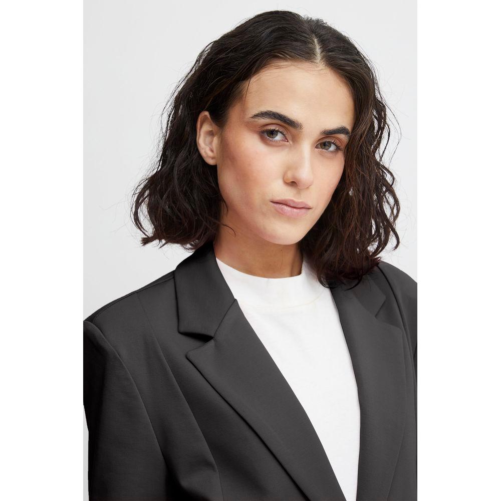 ICHI Black Recycled Polyester Suits & Blazer ICHI Light Gray