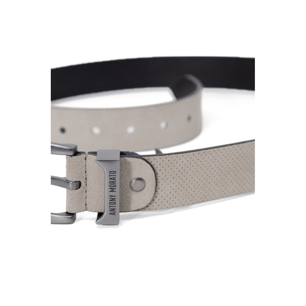 Antony Morato White Leather Belt Antony Morato Dark Gray