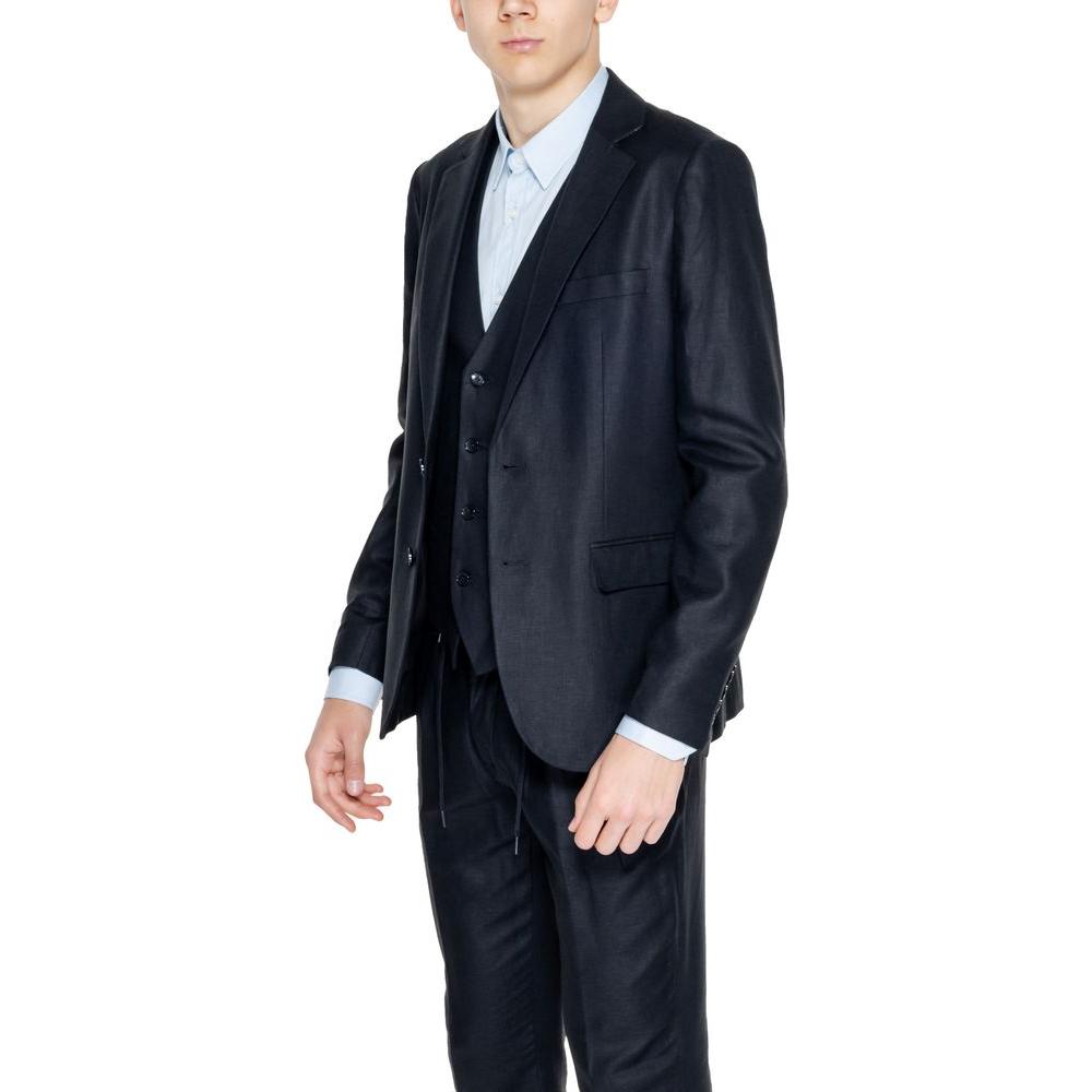 Antony Morato Black Linen Suit Antony Morato Dark Slate Gray