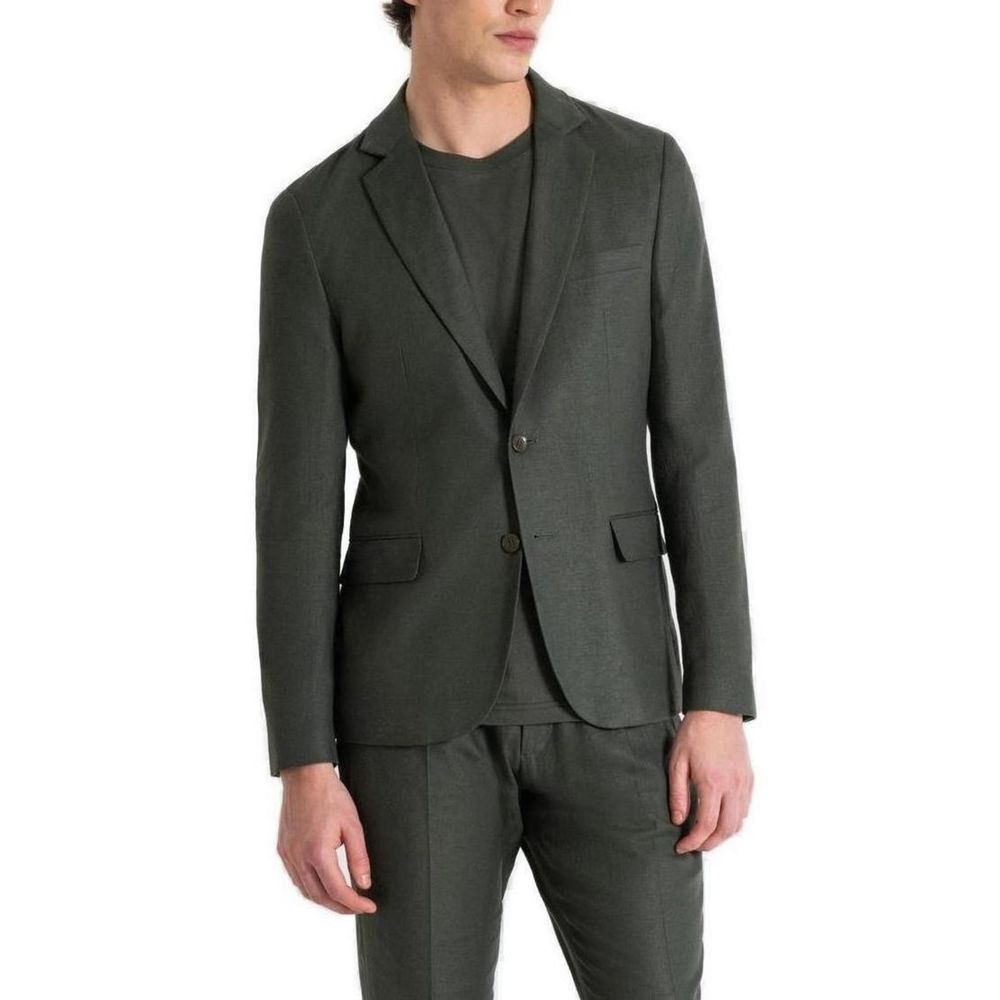 Antony Morato Green Linen Suit Antony Morato Dark Slate Gray