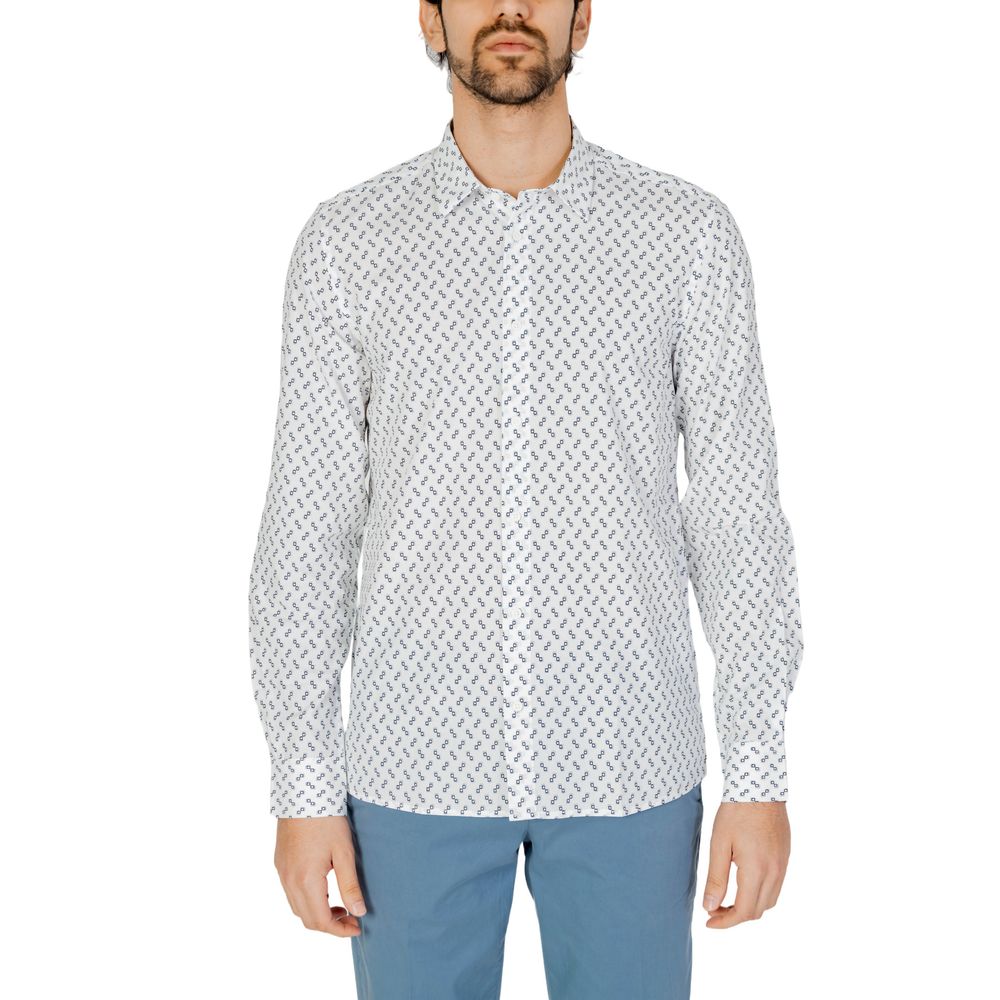 Antony Morato White Viscose Shirt Antony Morato Light Gray