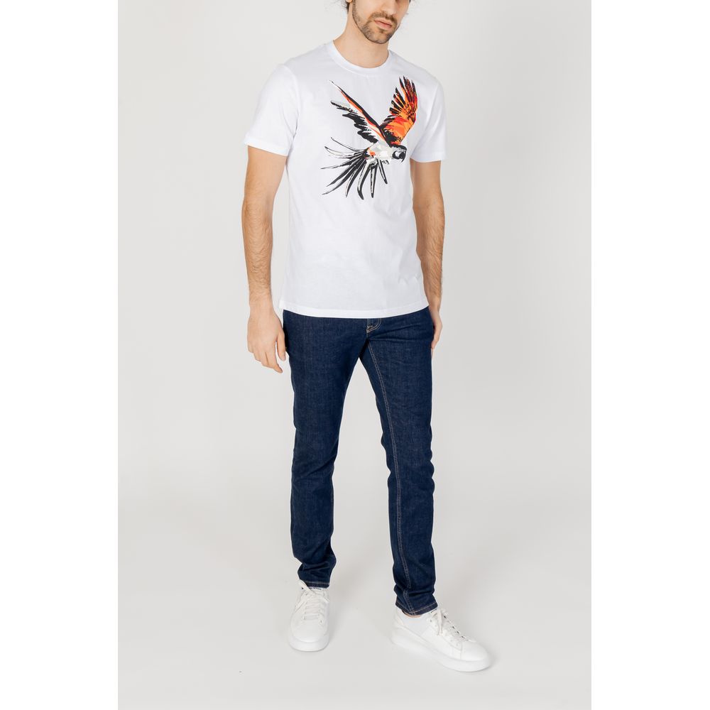 Antony Morato White Cotton T-Shirt Antony Morato Light Gray