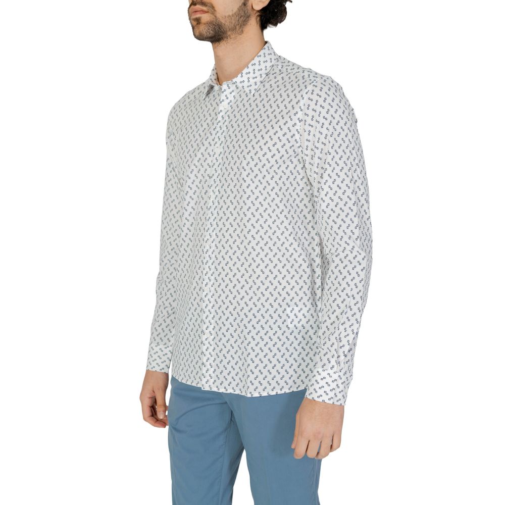 Antony Morato White Viscose Shirt Antony Morato Light Gray