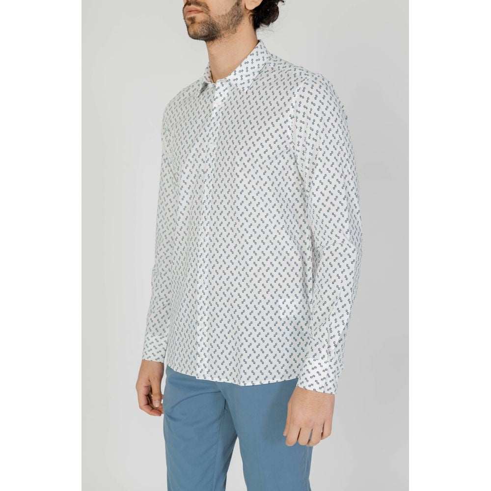 Antony Morato White Viscose Shirt Antony Morato Light Gray
