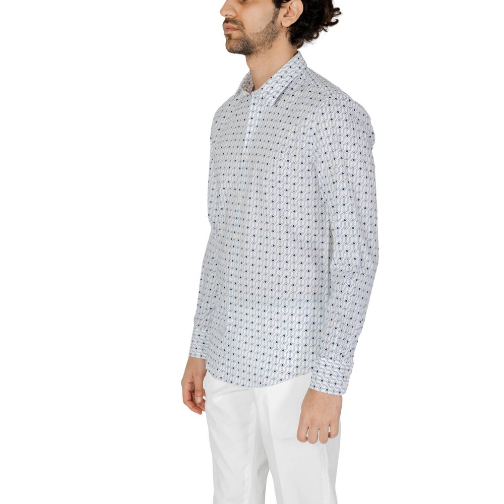 Antony Morato Blue Cotton Shirt Antony Morato Light Gray