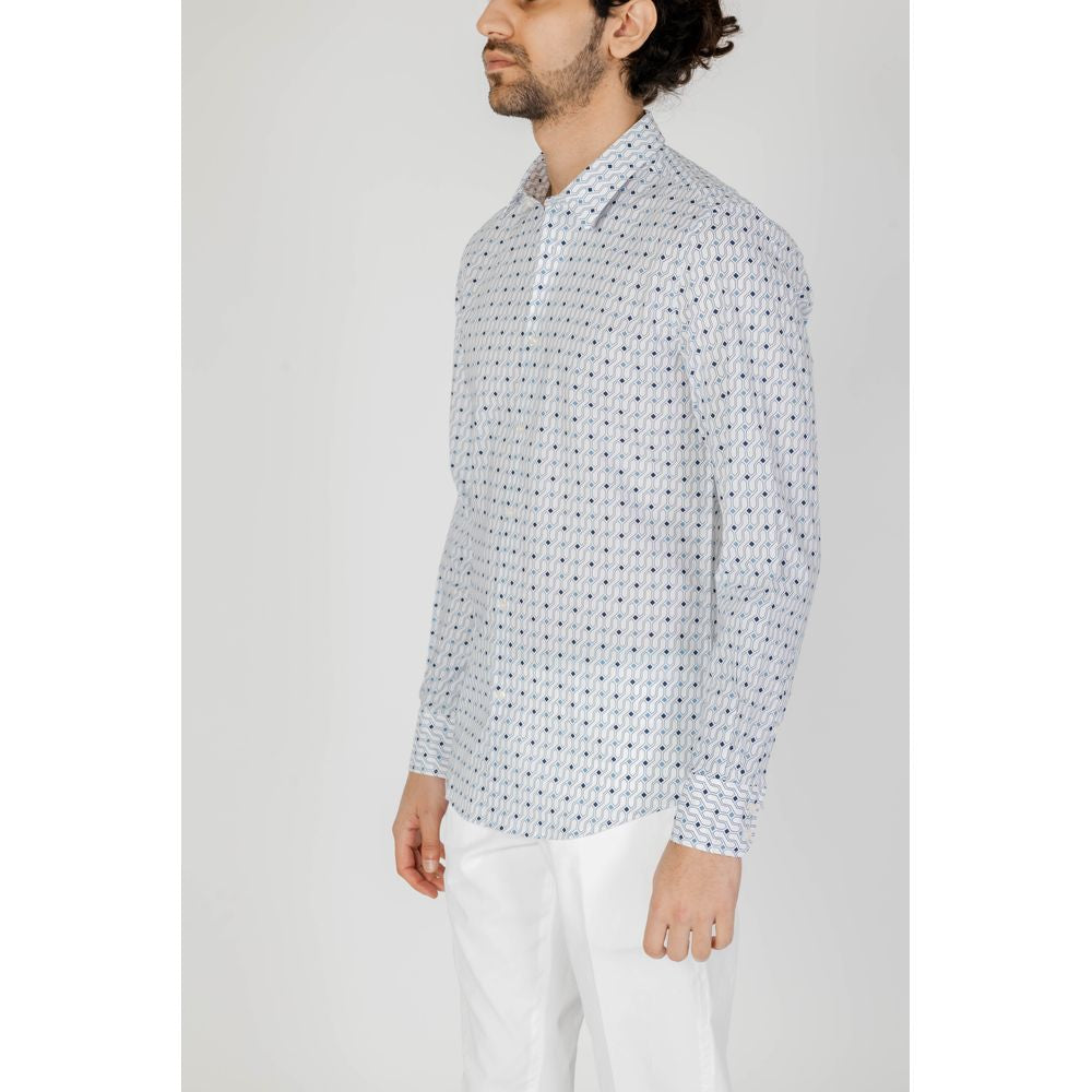 Antony Morato Blue Cotton Shirt Antony Morato Light Gray