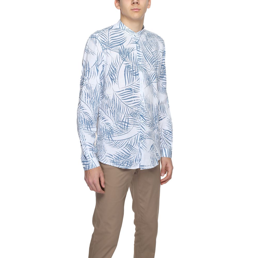 Antony Morato Blue Cotton Shirt Antony Morato Light Gray
