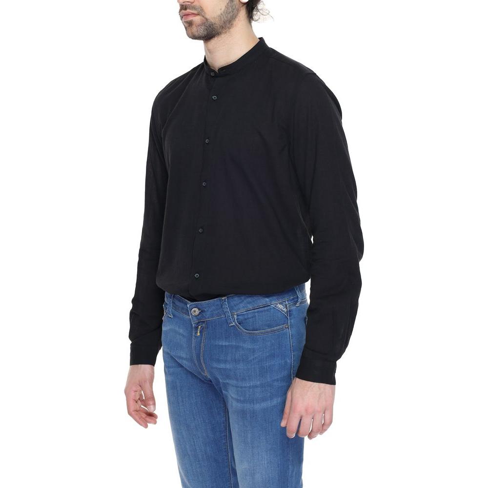 Antony Morato Black Cotton Shirt Antony Morato Dark Slate Gray