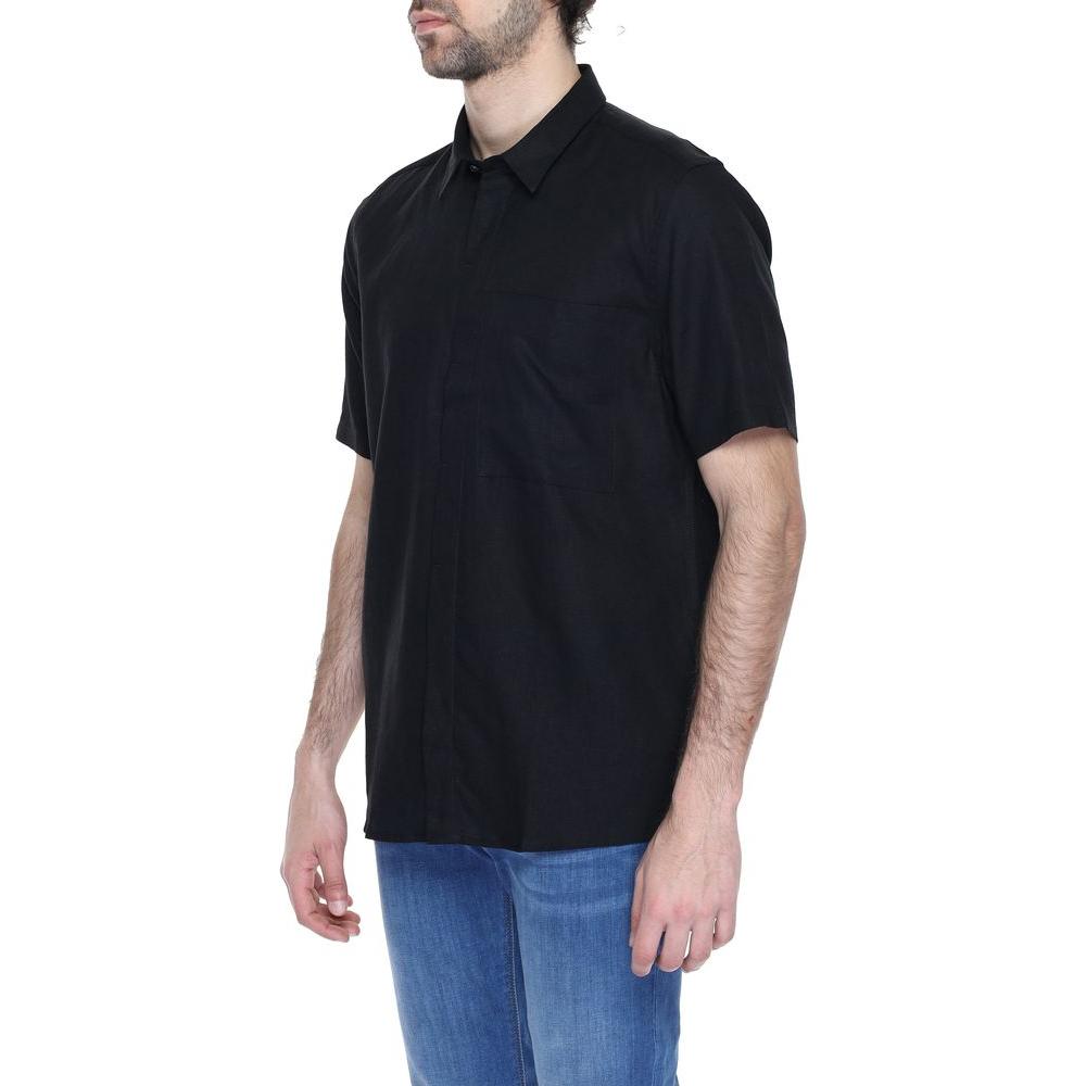 Antony Morato Black Linen Shirt Antony Morato Rosy Brown