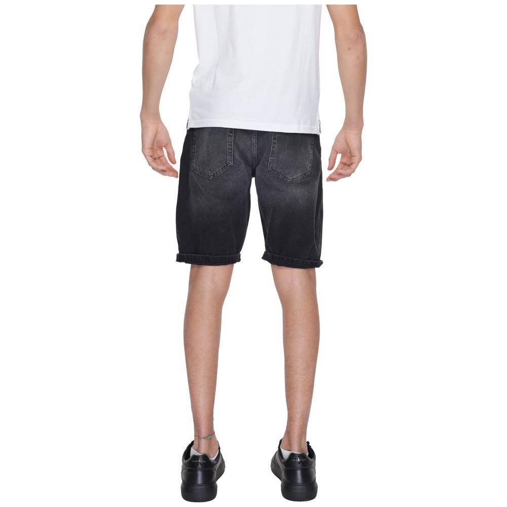 Antony Morato Black Cotton Short Antony Morato Dark Slate Gray