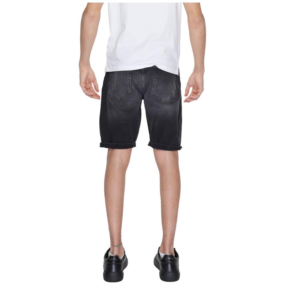 Antony Morato Black Cotton Short Antony Morato Dark Slate Gray