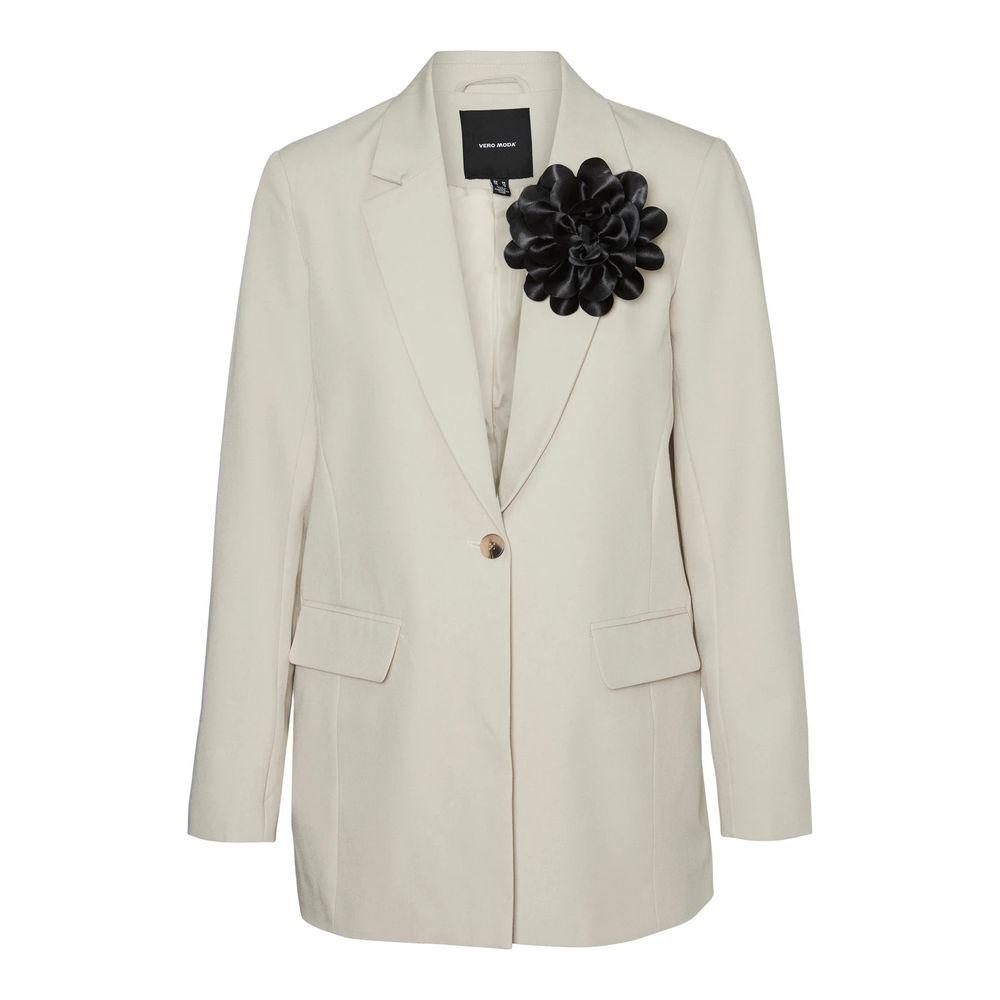 Vero Moda Beige Polyester Suits & Blazer– WOMEN’S JACKET– COLLECTION: SPRING/SUMMER– COMPOSITION: 80% POLYESTER; 18% VISCOSE; 2% SPANDEX/LYCRA