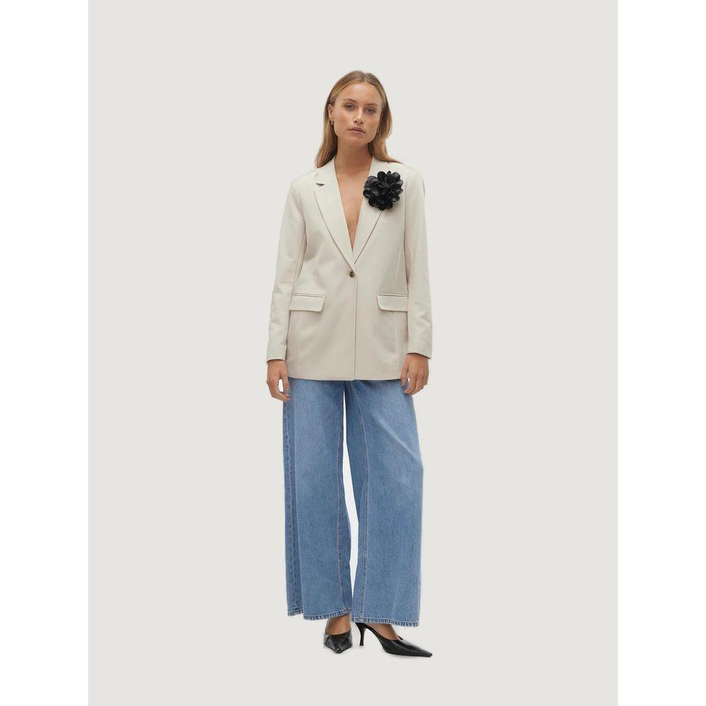 Vero Moda Beige Polyester Suits & Blazer– WOMEN’S JACKET– COLLECTION: SPRING/SUMMER– COMPOSITION: 80% POLYESTER; 18% VISCOSE; 2% SPANDEX/LYCRA