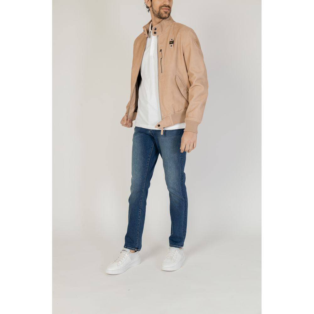 Blauer Beige Leather Jacket Blauer Light Gray