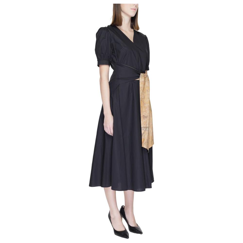 Alviero Martini Prima Classe Black Cotton Dress Alviero Martini Prima Classe Gray