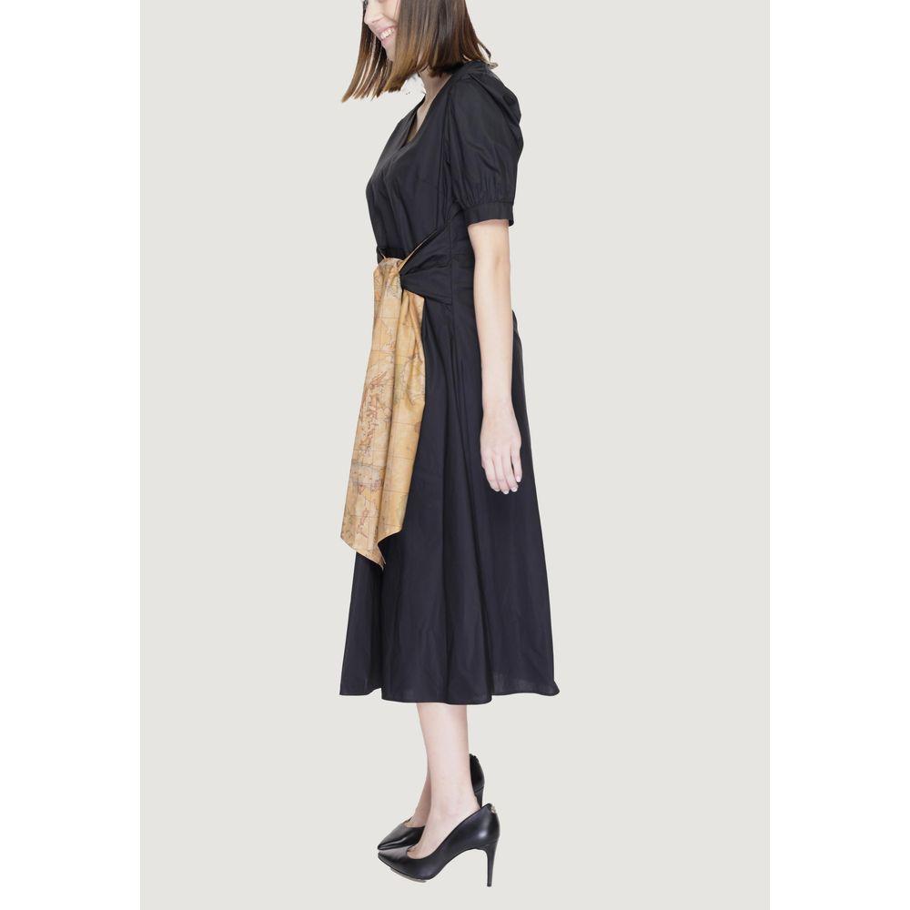 Alviero Martini Prima Classe Black Cotton Dress Alviero Martini Prima Classe Light Gray