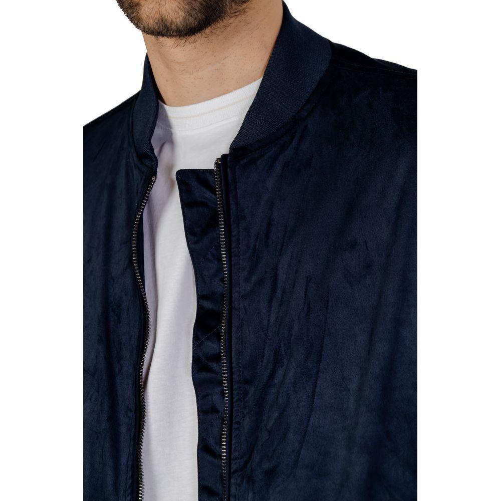 Hamaki-Ho Blue Polyester Jacket Hamaki-Ho Dark Gray