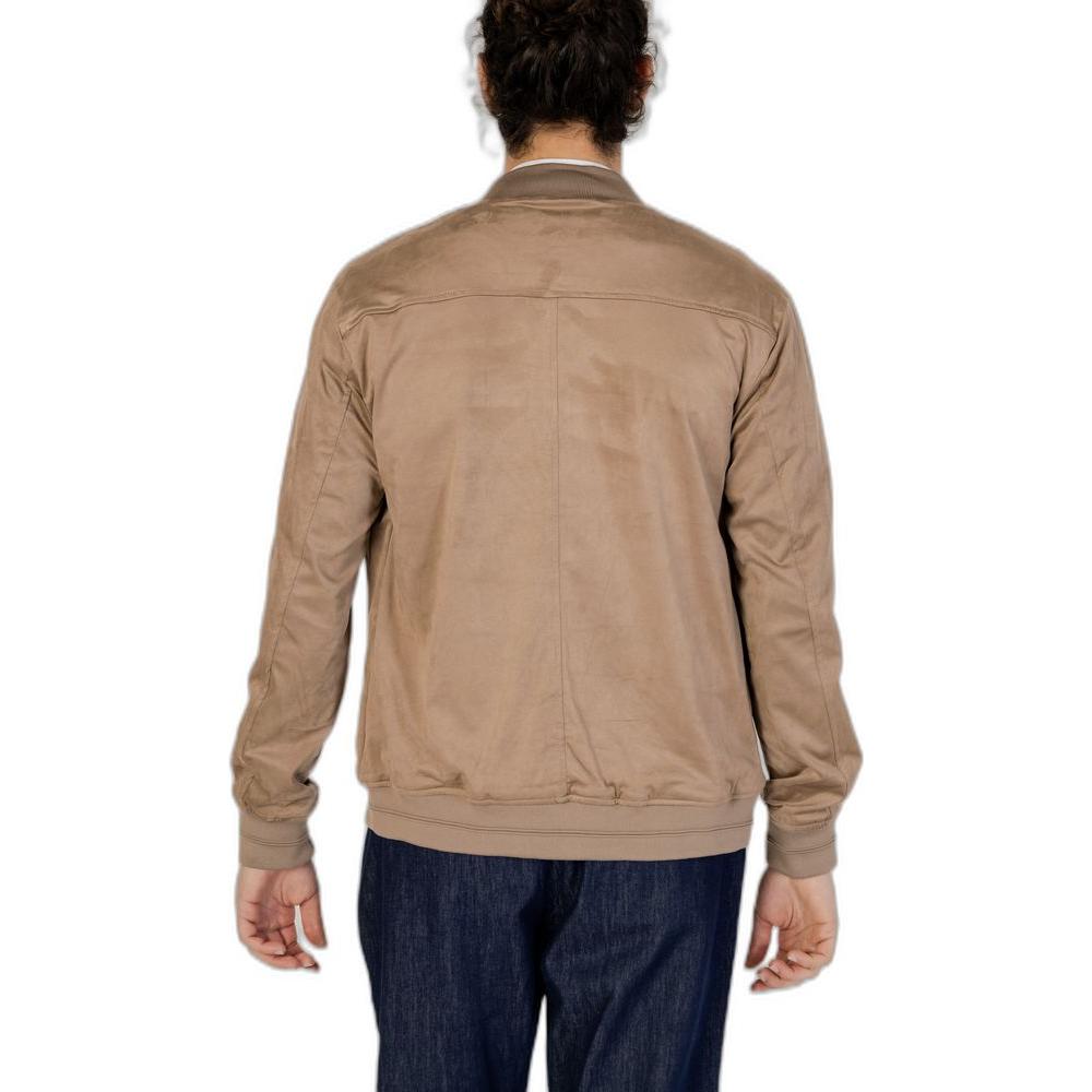 Hamaki-Ho Gray Polyester Jacket Hamaki-Ho Rosy Brown