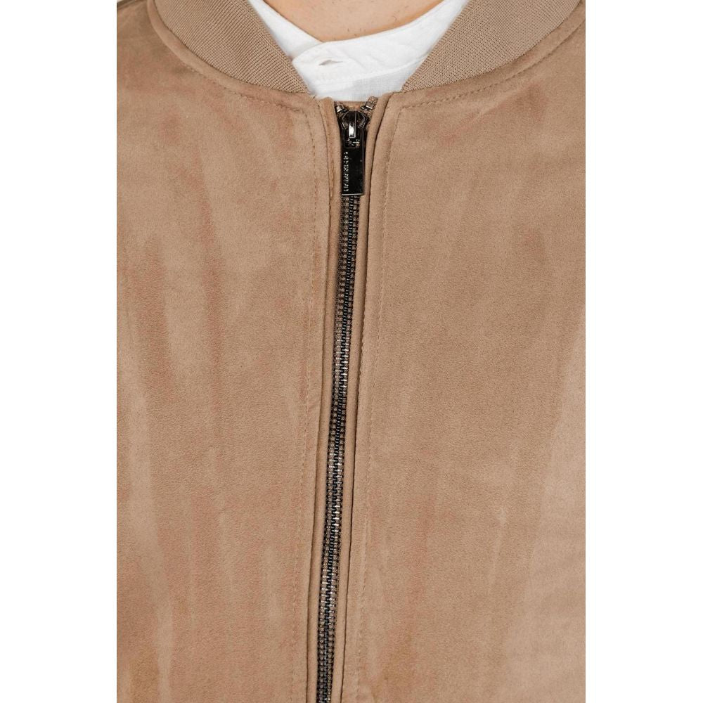 Hamaki-Ho Gray Polyester Jacket Hamaki-Ho Rosy Brown