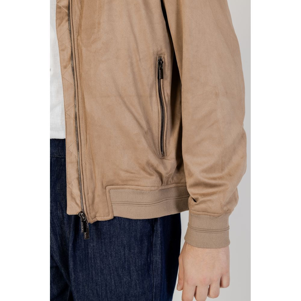 Hamaki-Ho Gray Polyester Jacket Hamaki-Ho Rosy Brown