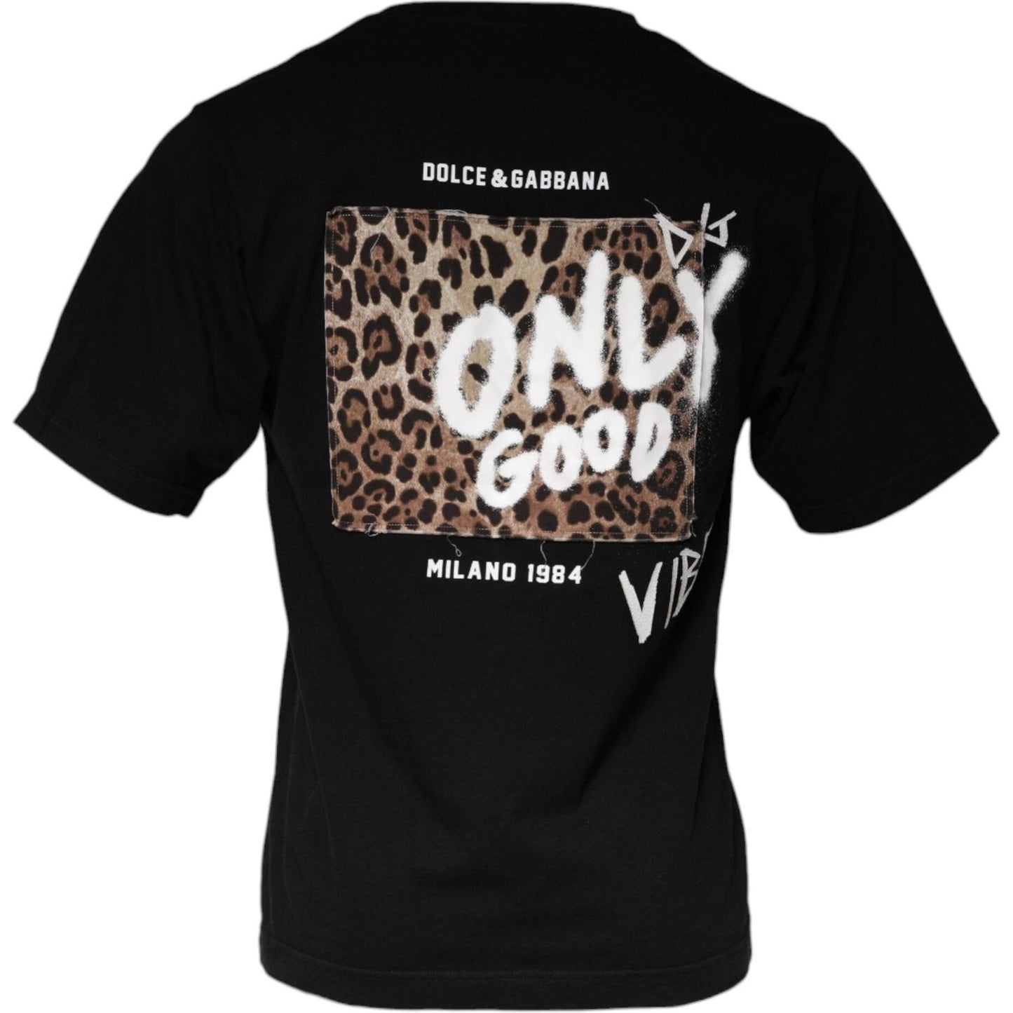 Dolce & Gabbana Black Amore Print Cotton Crew Neck T-shirt Dolce & Gabbana Black