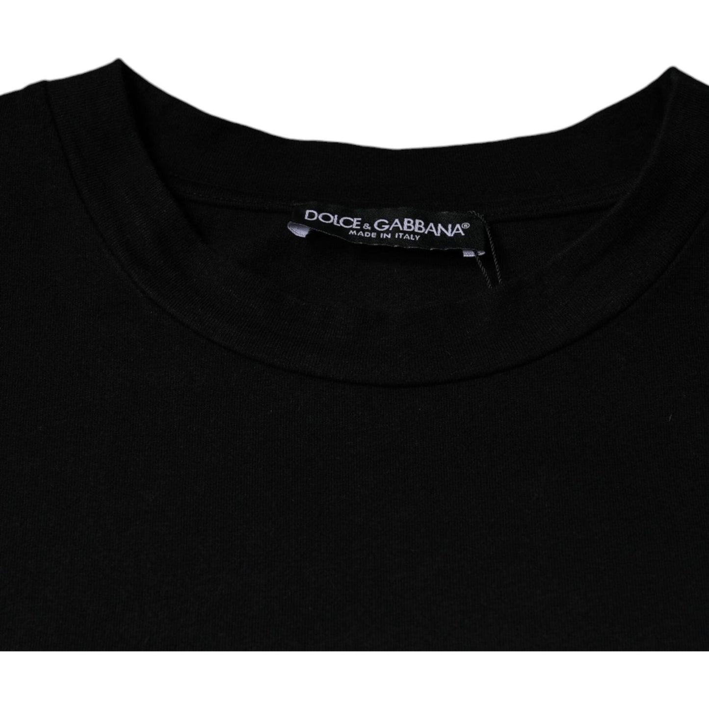Dolce & Gabbana Black Amore Print Cotton Crew Neck T-shirt Dolce & Gabbana Black