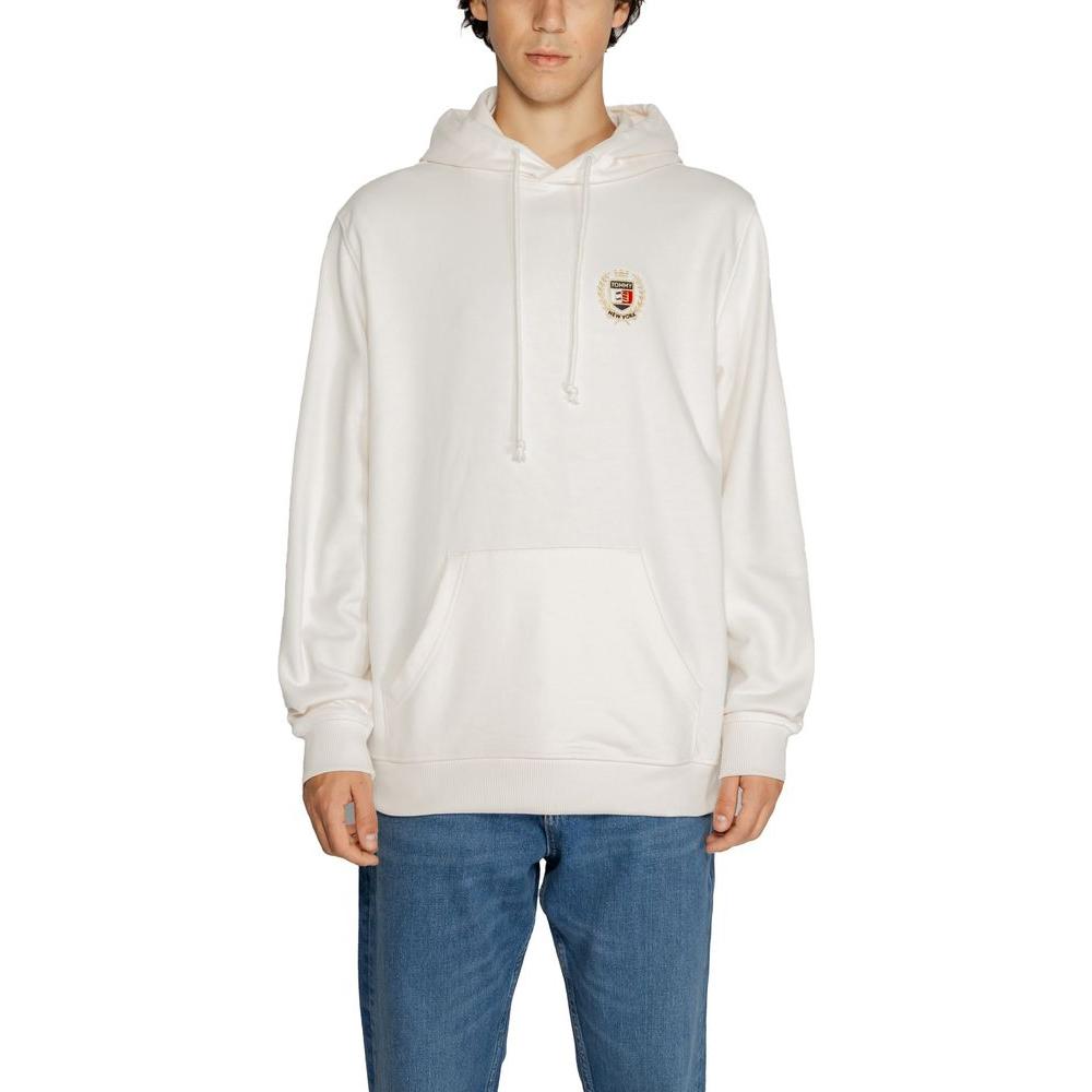 Tommy Hilfiger Jeans White Cotton Sweater Tommy Hilfiger Jeans Light Gray