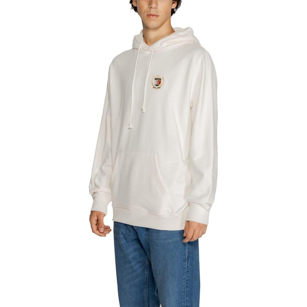 Tommy Hilfiger Jeans White Cotton Sweater Tommy Hilfiger Jeans Light Gray