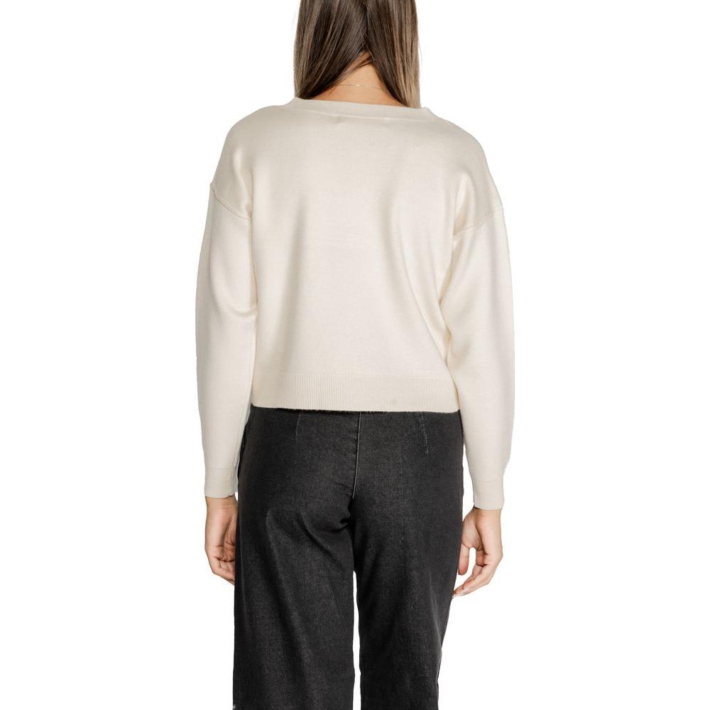 Vero Moda White Viscose Sweater Vero Moda Light Gray