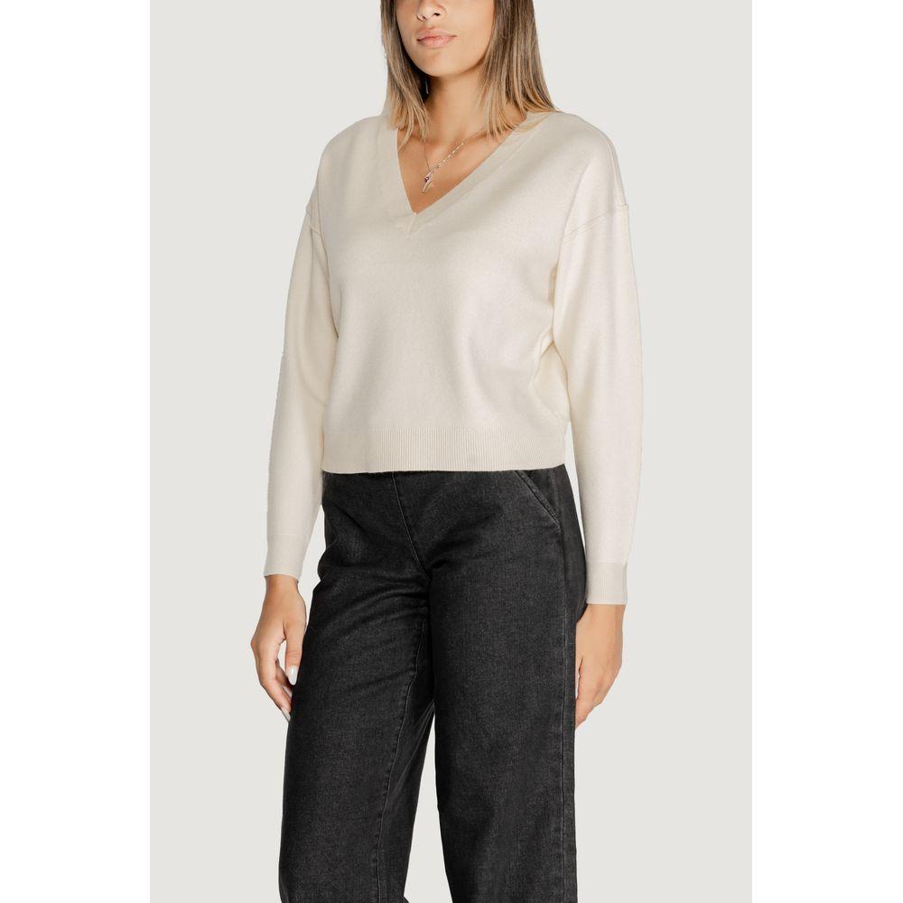 Vero Moda White Viscose Sweater Vero Moda Dark Slate Gray