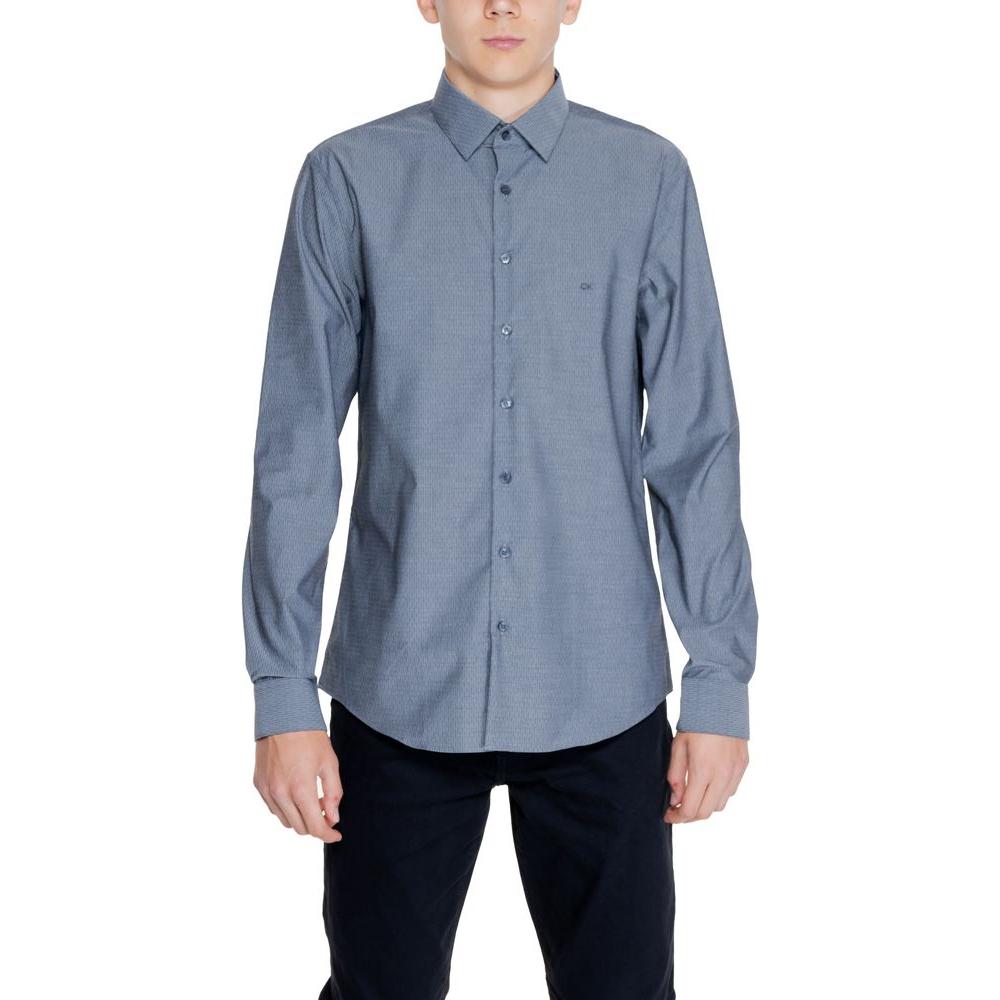 Calvin Klein Black Cotton Shirt Calvin Klein Light Slate Gray