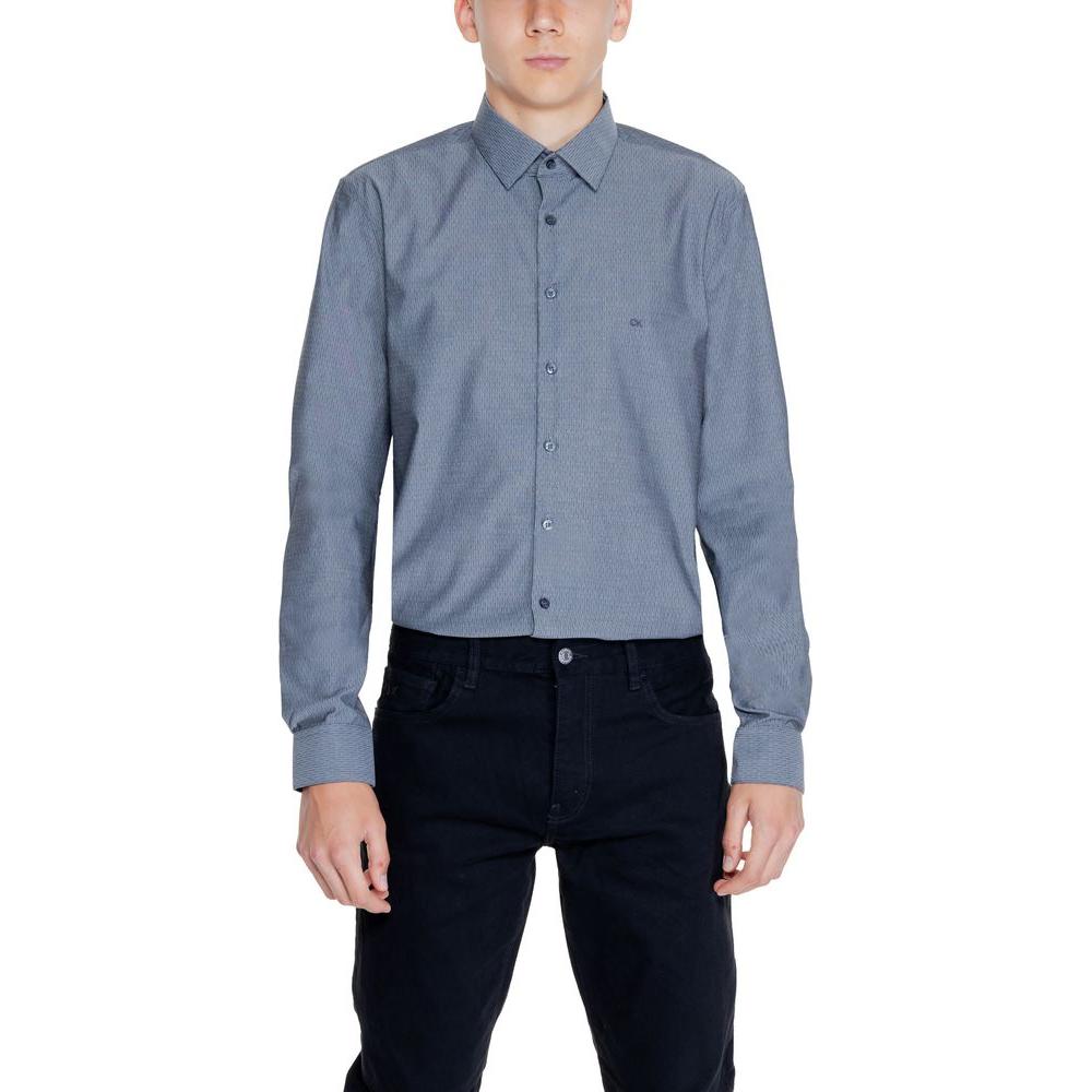 Calvin Klein Black Cotton Shirt Calvin Klein Light Slate Gray