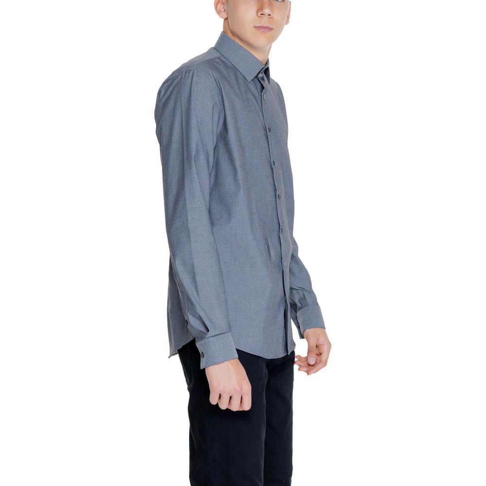 Calvin Klein Black Cotton Shirt Calvin Klein Slate Gray