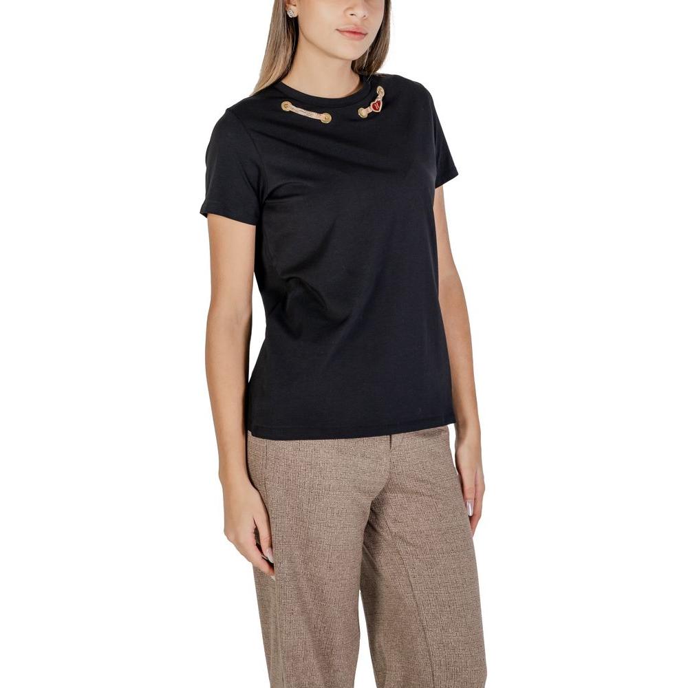 Alviero Martini Prima Classe Black Cotton Tops & T-Shirt Alviero Martini Prima Classe Black