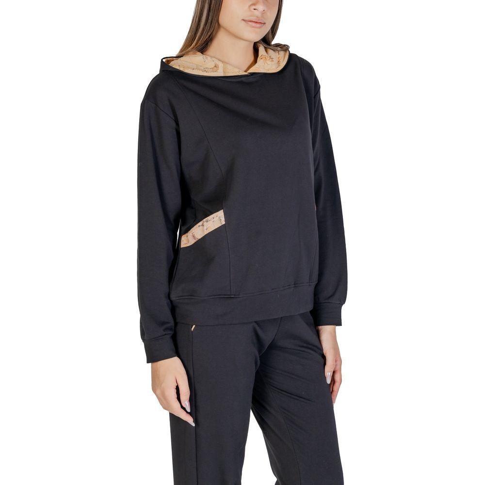 Alviero Martini Prima Classe Black Cotton Sweater Alviero Martini Prima Classe Dark Slate Gray