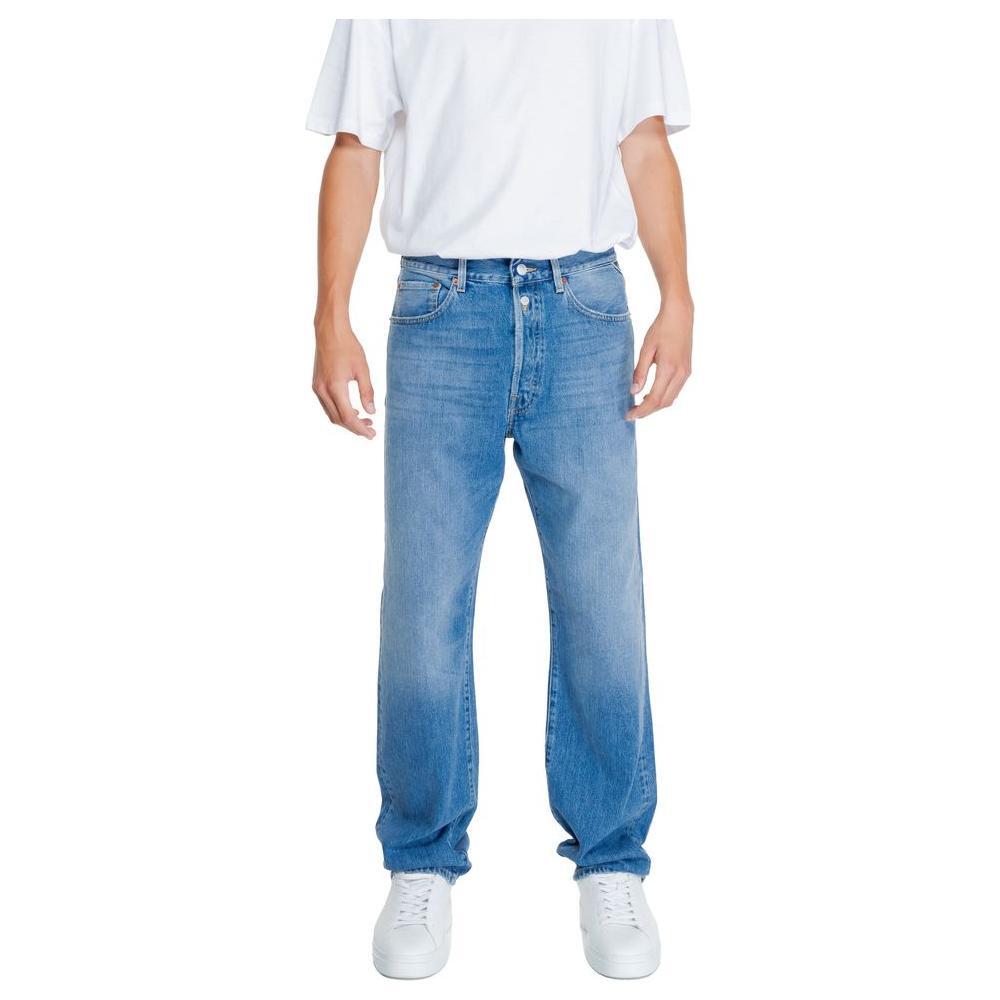 Replay Blue Cotton Relaxed Fit Jean