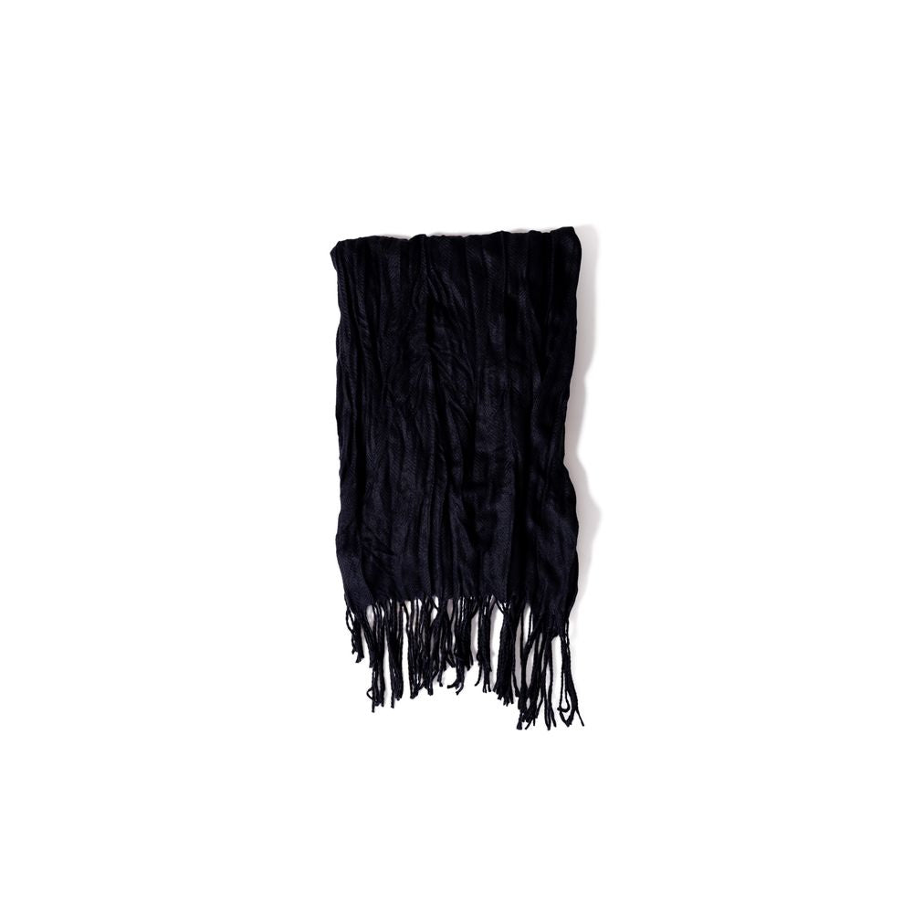 Antony Morato Black Polyester Scarf Antony Morato Black